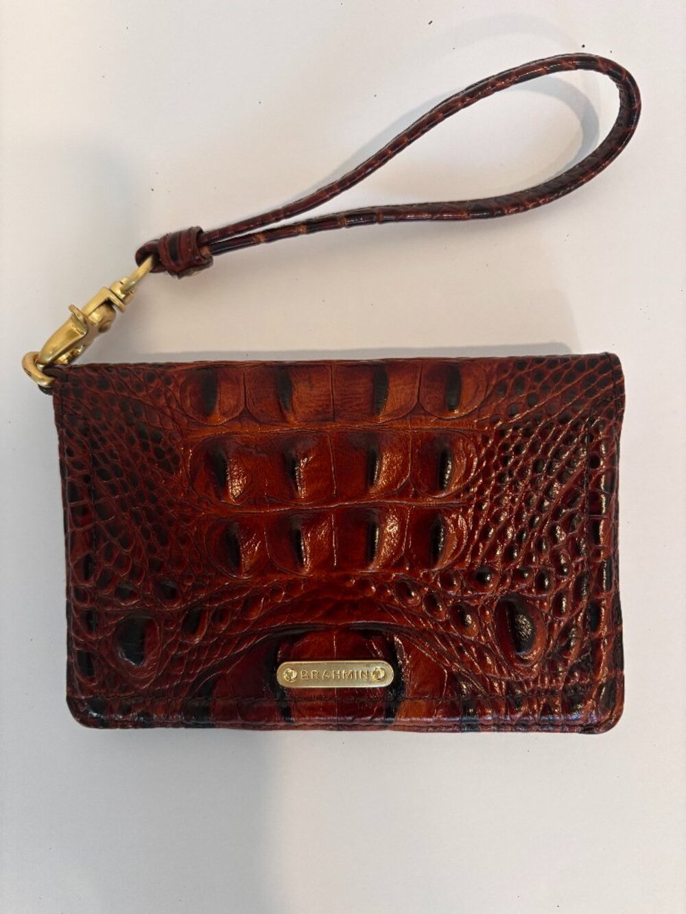 Brahman Crododile Leather Wristlet
